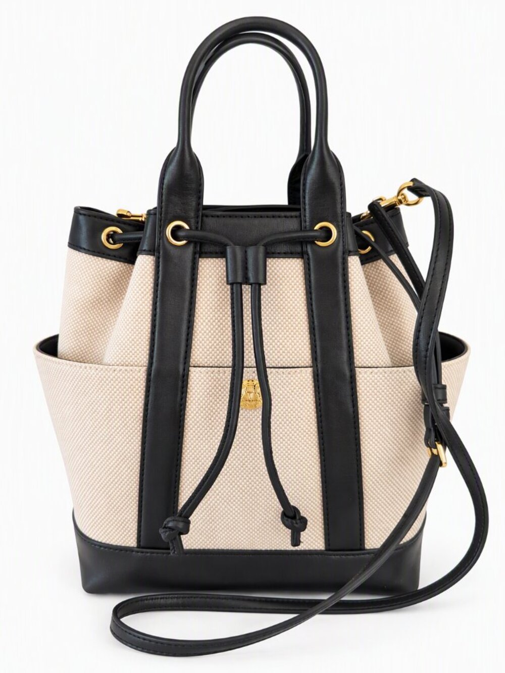 Veronica Beard Goody Canvas & Leather Bag Natural/Black